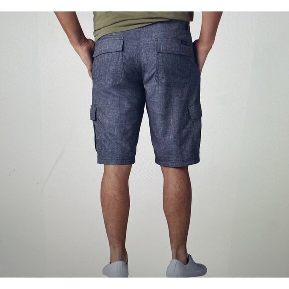 Lee Mens Gray Polyester Cargo Shorts Sz 30 With Multiple Pockets &Button Closure - Picture 2 of 16